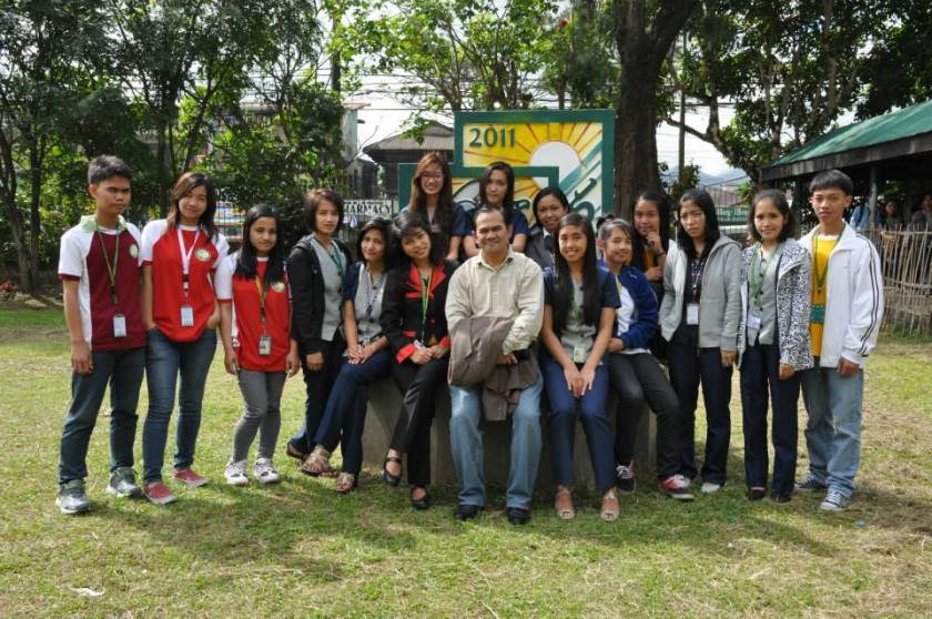 OUR SCHOLARS FOR YEAR 2013-2014. FROM LEFT: Reymond Tambogon, Mikaela Cardenas, Rhealyn Alinso, Fatilyn Bay-an, Dimpol Lamaton, Melanie Cardenas, Super dad, Cyril Olsim, Angel Sorano, Chlarence Jude Ventura, Joe Valerei Cosalan, Nimfa Sinosa, and Romeo Sukaw Jr. Back, is Fredalyn Bastian, Paulyn Ann Fancote, and Rosemarie Viacrucis