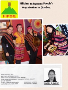 FIPOQ Org in Canada with Joves Makin and their sponsored Scholar, Karen Labot of Benguet State University.