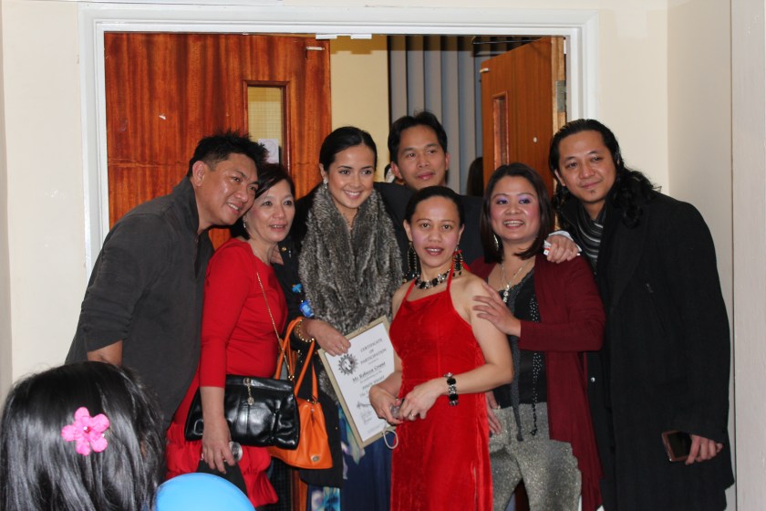 L-R: Light & Sounds Technical Crew Ryan Zambrano, Betsy Fadlen, Ms Rebecca Grant, Rommel Balacanao, Thelma Manville, Lodela Hidalgo, and Jhermy Exparanzate