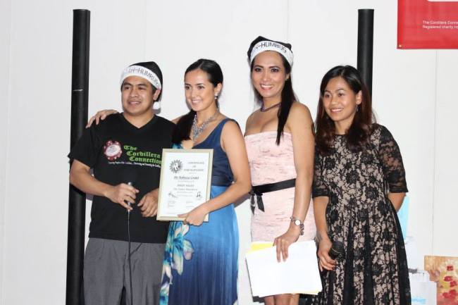 L-R: Marben Orfiano, Rebecca Grant, and EMCEEs Alexandra Pascual and Bernadeth Alalag