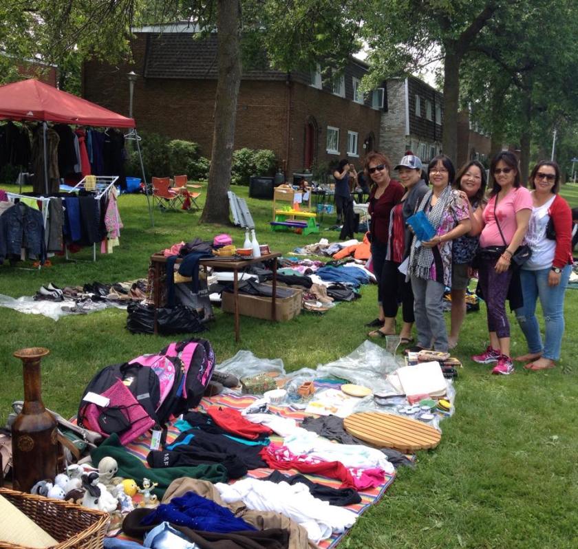 Ms Grace Marcos with volunteers at the recently concluded BIBAK fundraising in Montreal, Canada, making TCC as their partner.