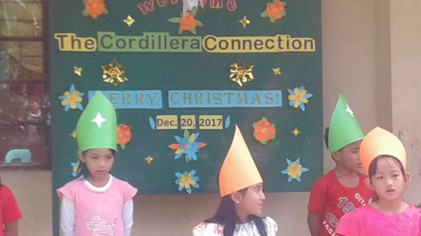 Kindergarten pupils at a day care centre in Tublay