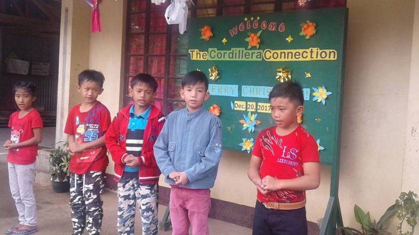 Kindergarten pupils at a day care centre in Tublay