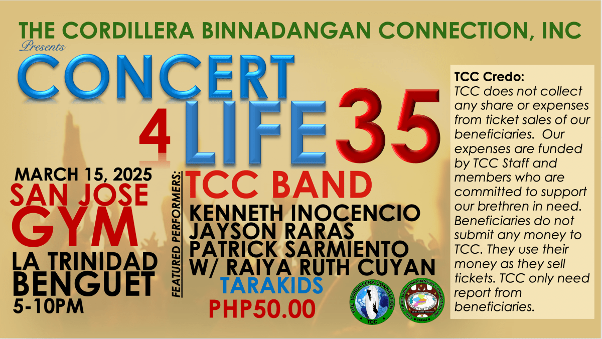 Concert for life despite national crisis will happen tonight in La Trinidad, Benguet in aide for the&nbsp;sick